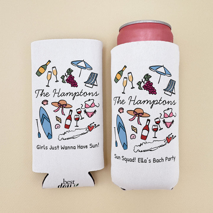 Hamptons Can Cooler — Personalized Bachelorette Party Can Cooler