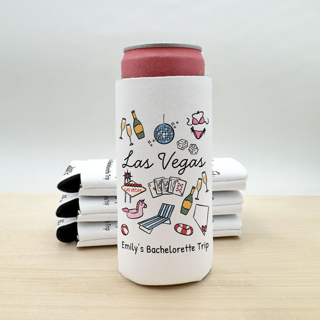 Las Vegas Can Cooler — Personalized Bachelorette Party Can Cooler