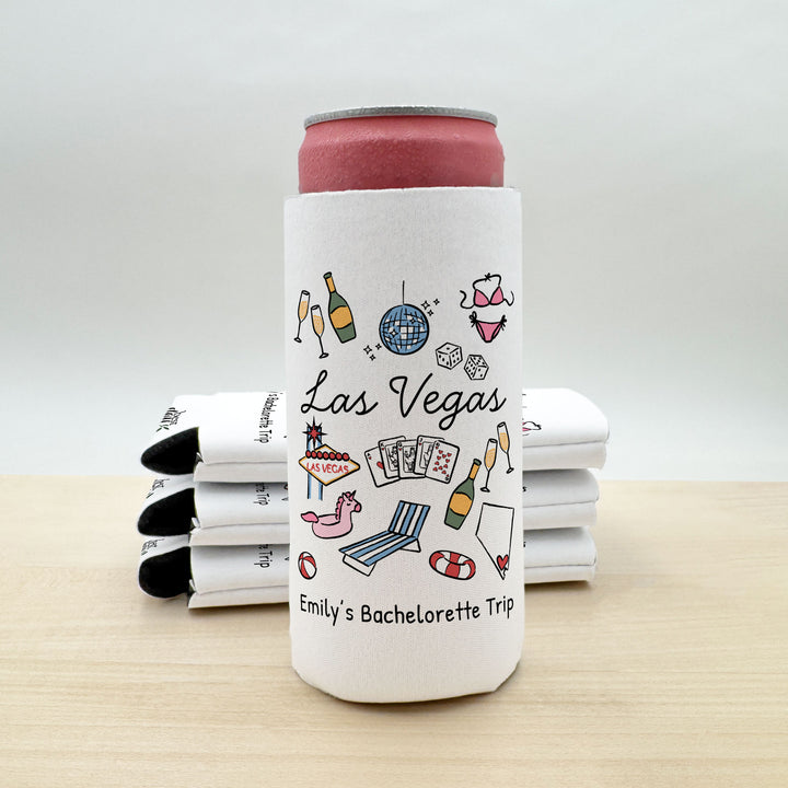 Las Vegas Can Cooler — Personalized Bachelorette Party Can Cooler