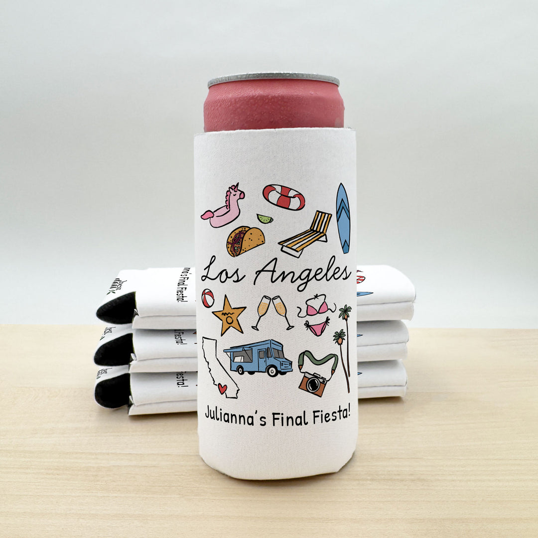 Los Angeles Can Cooler — Personalized Bachelorette Party Can Cooler