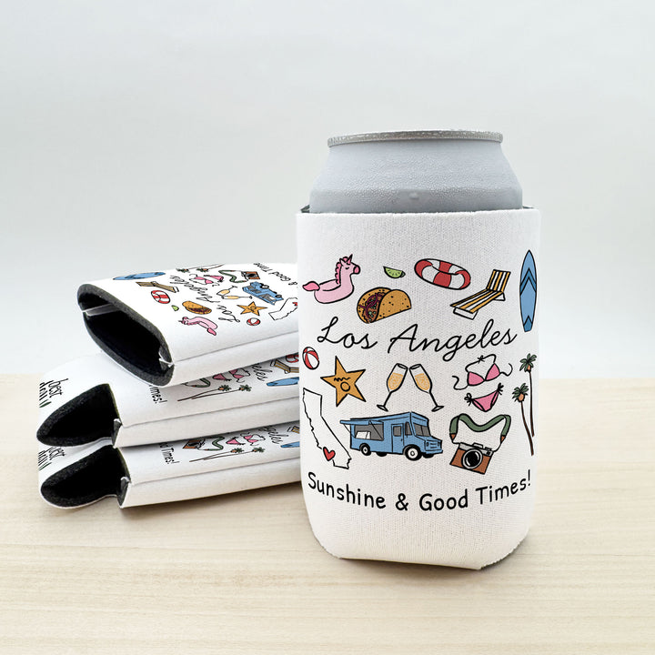 Los Angeles Can Cooler — Personalized Bachelorette Party Can Cooler