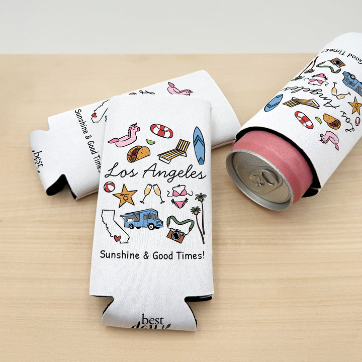 Los Angeles Can Cooler — Personalized Bachelorette Party Can Cooler