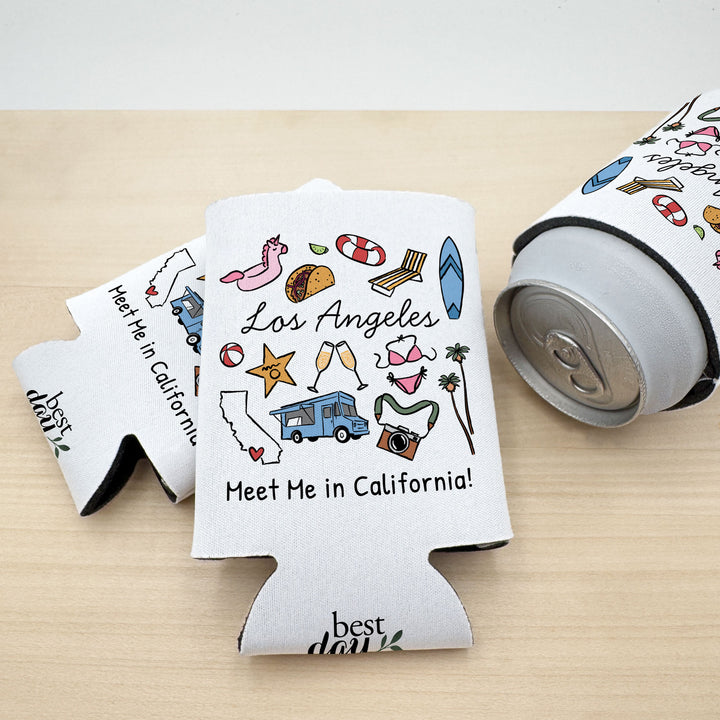 Los Angeles Can Cooler — Personalized Bachelorette Party Can Cooler