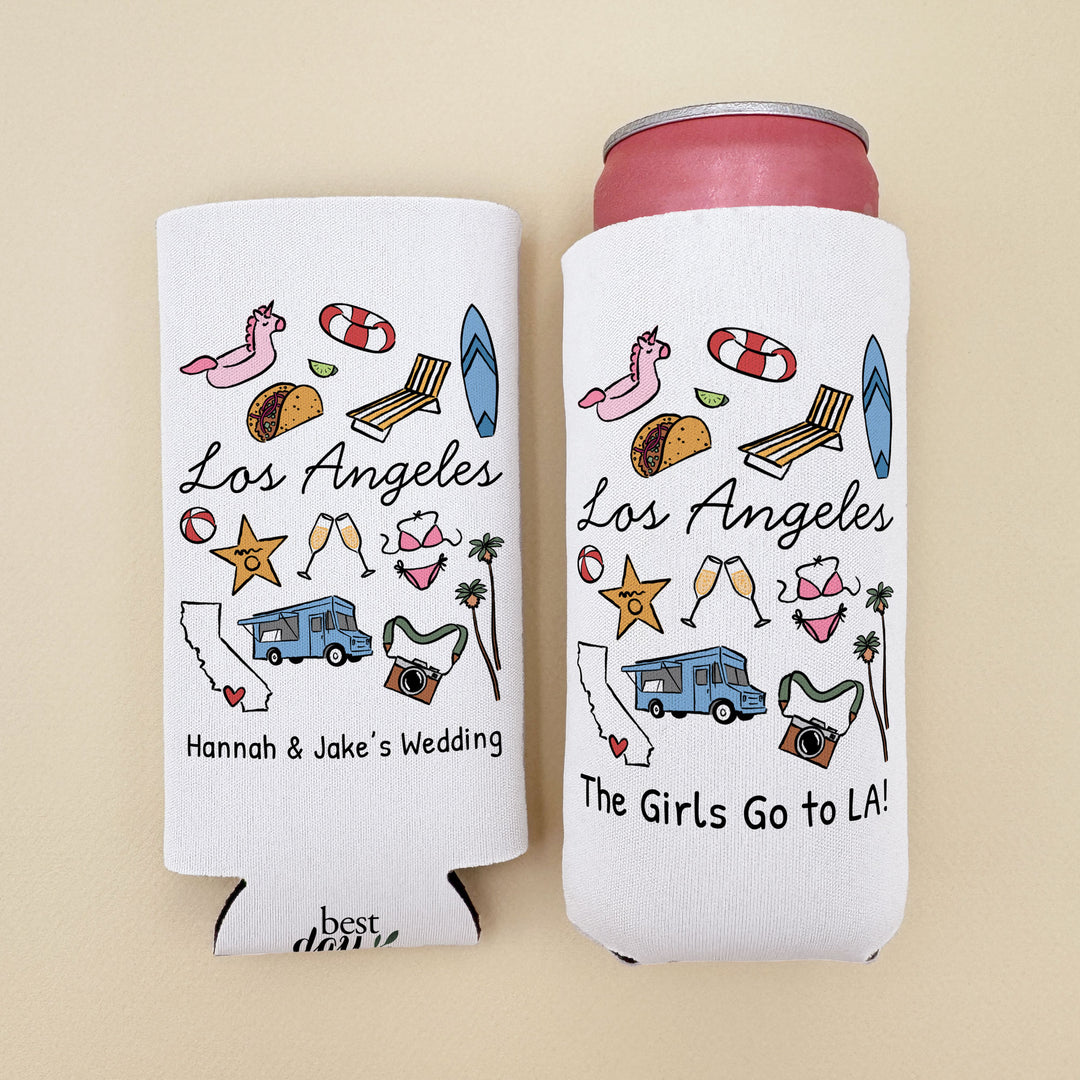 Los Angeles Can Cooler — Personalized Bachelorette Party Can Cooler