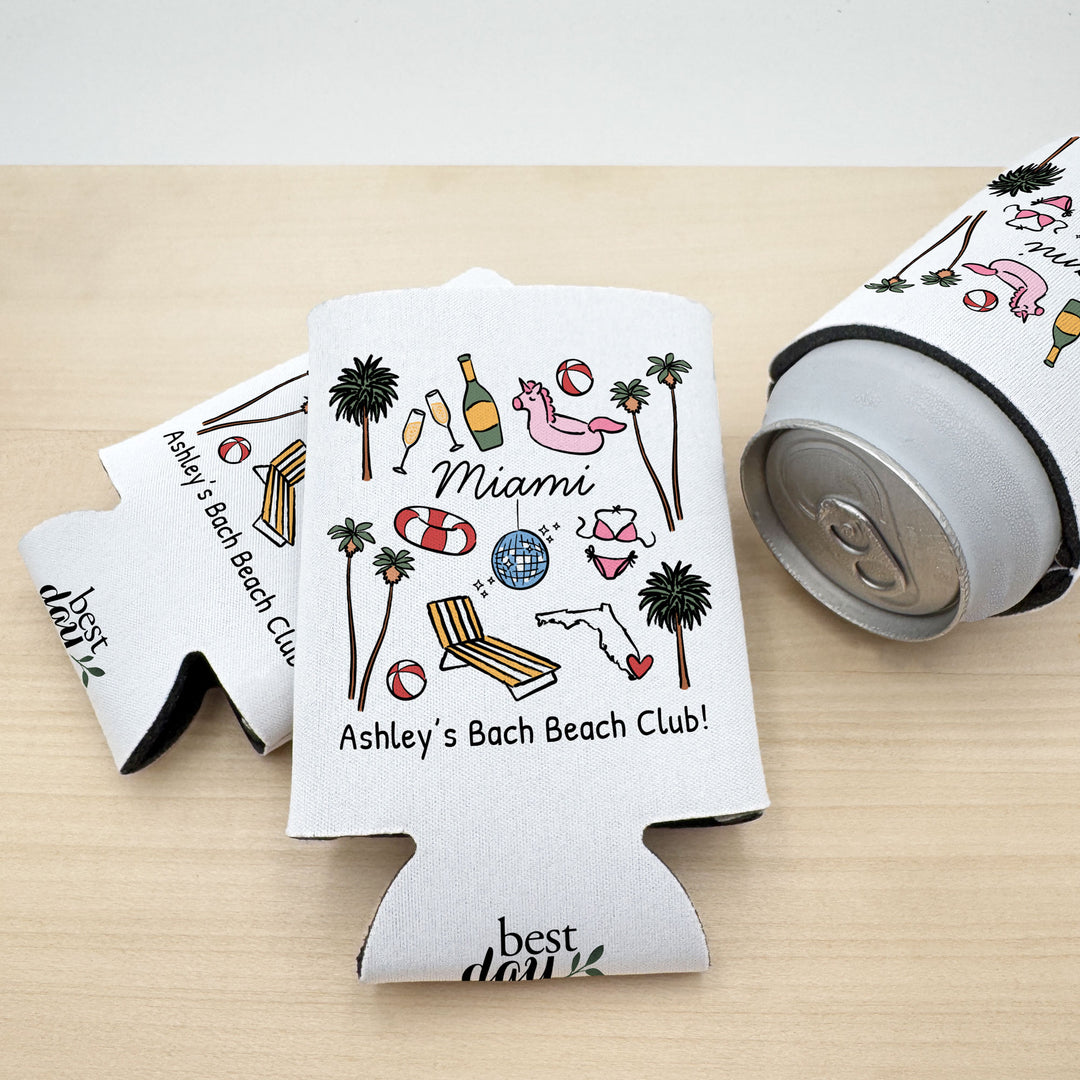 Miami Can Cooler — Personalized Bachelorette Party Can Cooler