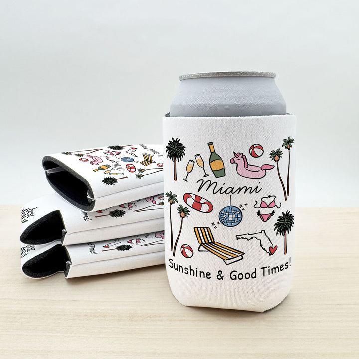 Miami Can Cooler — Personalized Bachelorette Party Can Cooler