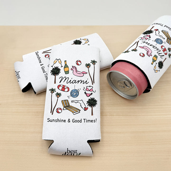 Miami Can Cooler — Personalized Bachelorette Party Can Cooler