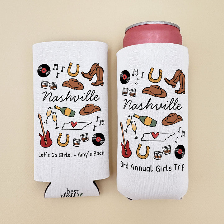 Nashville Can Cooler — Personalized Bachelorette Party Can Cooler