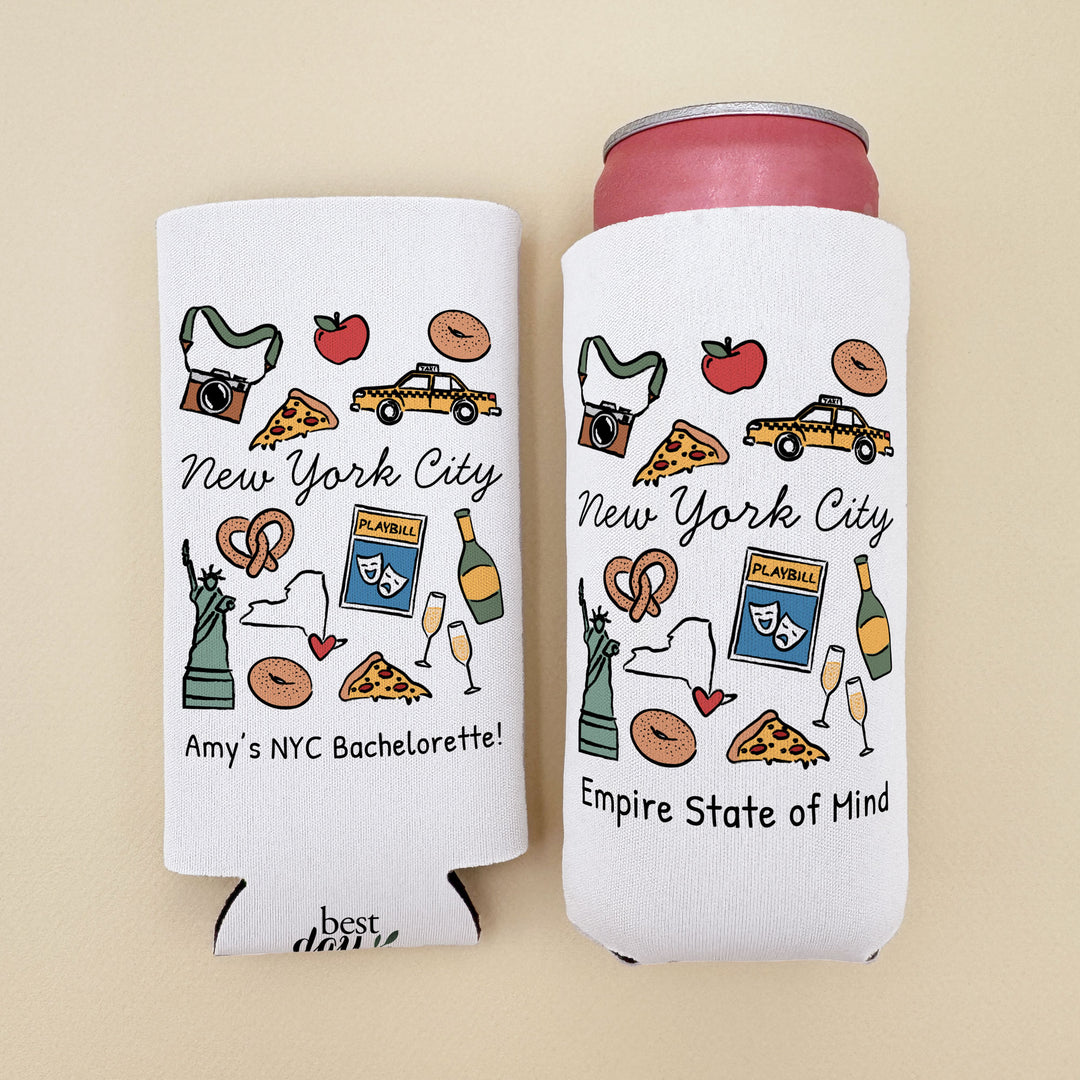 New York City Can Cooler — Personalized Bachelorette Party Can Cooler