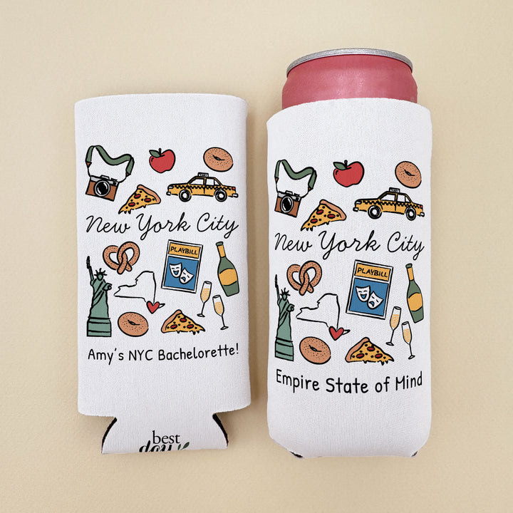 New York City Can Cooler — Personalized Bachelorette Party Can Cooler