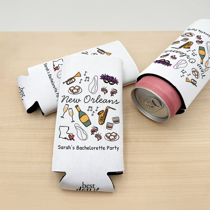 New Orleans Can Cooler — Personalized Bachelorette Party Can Cooler