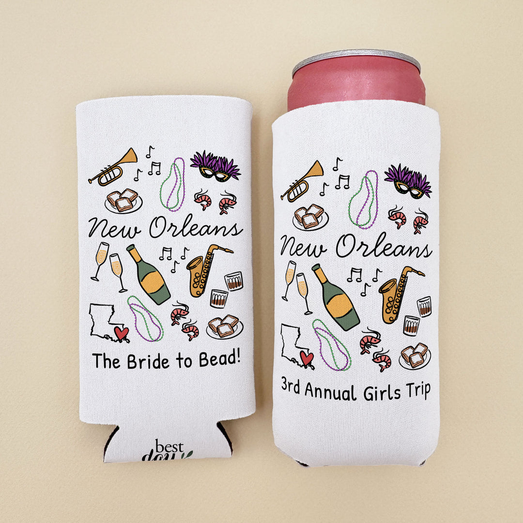 New Orleans Can Cooler — Personalized Bachelorette Party Can Cooler