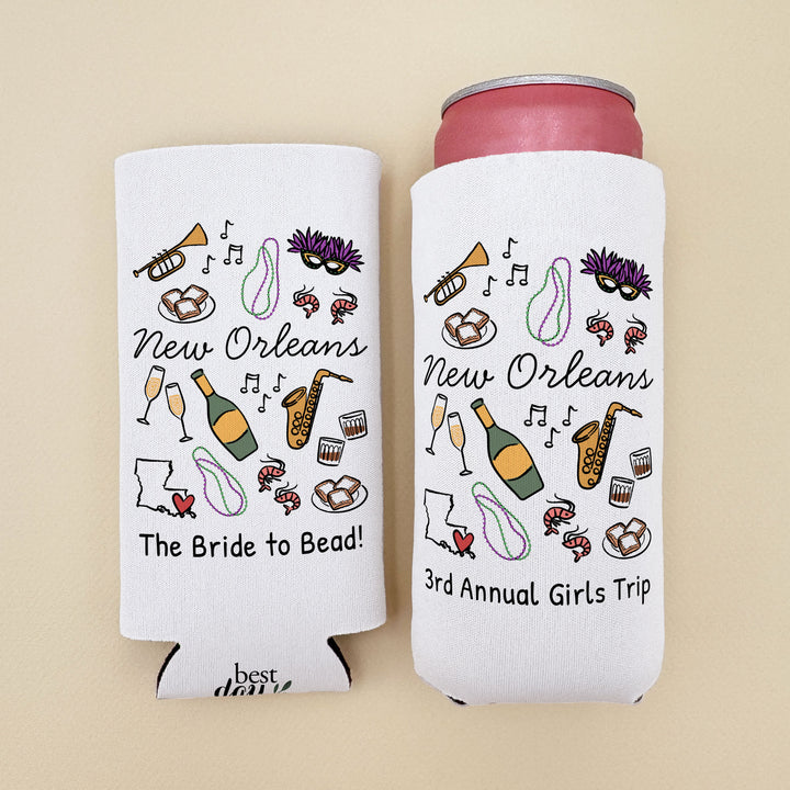 New Orleans Can Cooler — Personalized Bachelorette Party Can Cooler