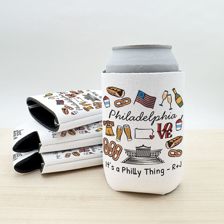 Philadelphia Can Cooler — Personalized Bachelorette Party Can Cooler