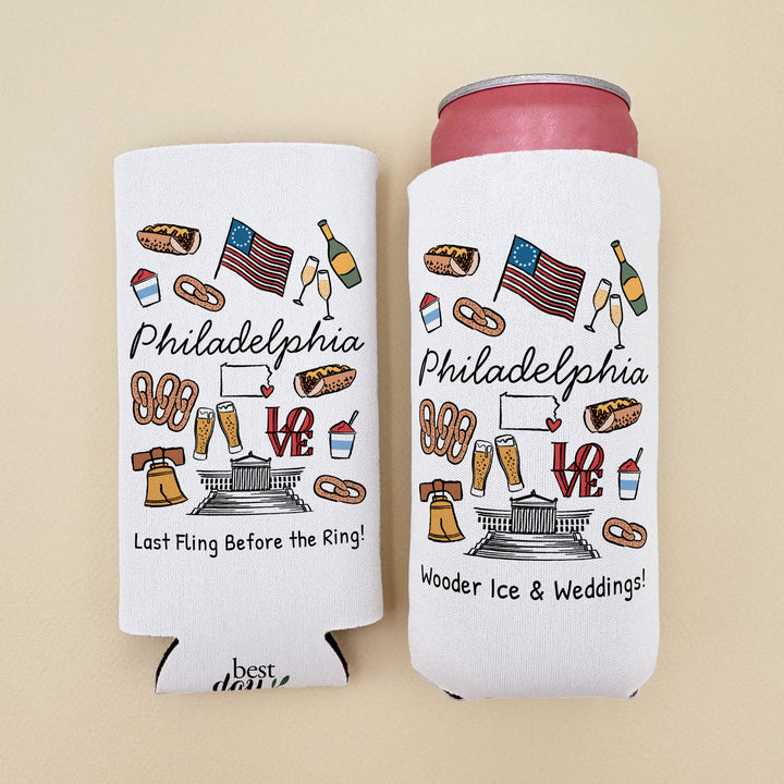 Philadelphia Can Cooler — Personalized Bachelorette Party Can Cooler