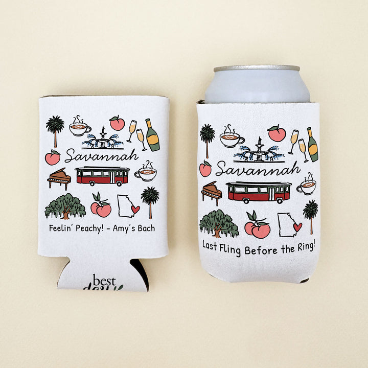 Savannah Can Cooler — Personalized Bachelorette Party Can Cooler