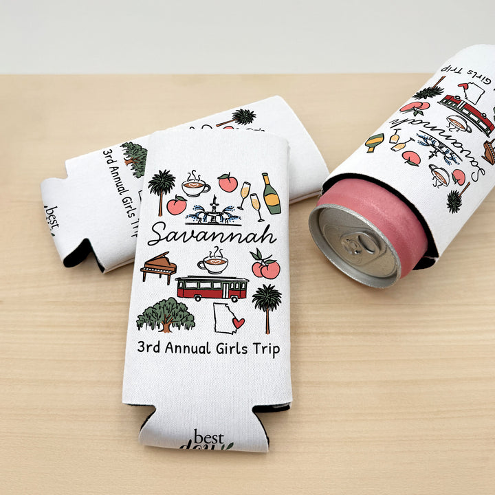 Savannah Can Cooler — Personalized Bachelorette Party Can Cooler
