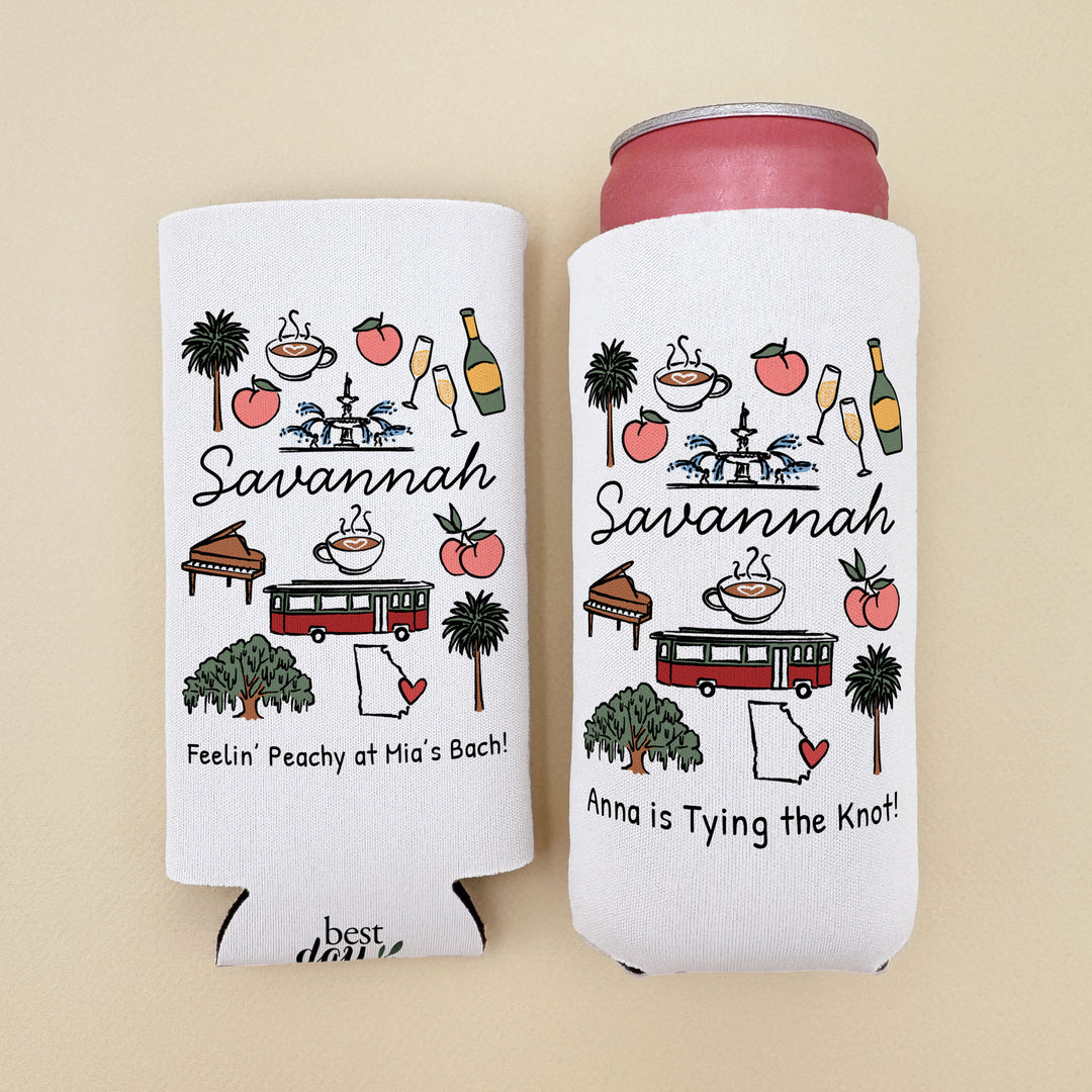 Savannah Can Cooler — Personalized Bachelorette Party Can Cooler