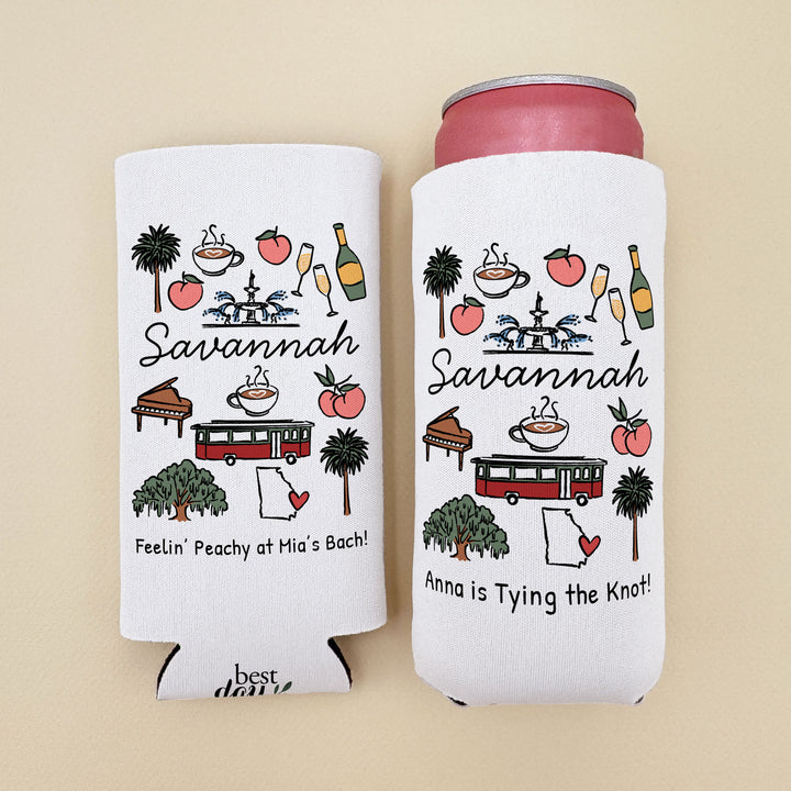 Savannah Can Cooler — Personalized Bachelorette Party Can Cooler