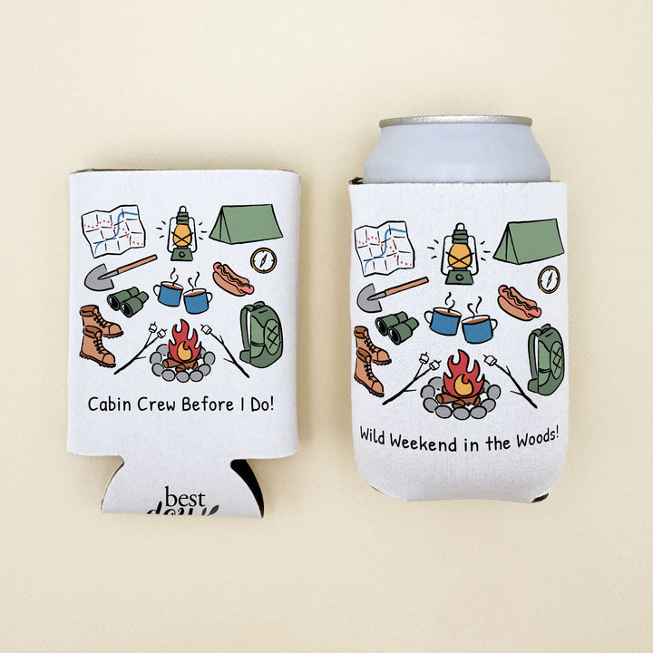 Camping Can Cooler — Personalized Bachelorette Party Can Cooler