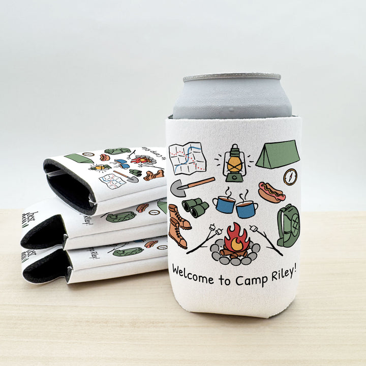 Camping Can Cooler — Personalized Bachelorette Party Can Cooler