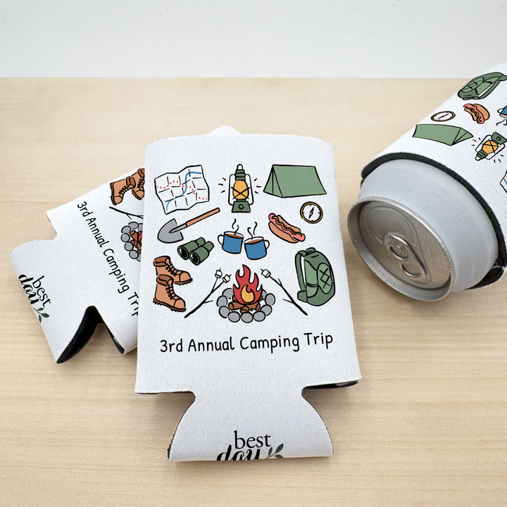 Camping Can Cooler — Personalized Bachelorette Party Can Cooler