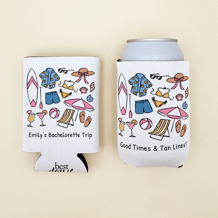 Beach Can Cooler — Personalized Bachelorette Party Can Cooler
