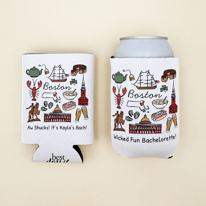 Boston Can Cooler — Personalized Bachelorette Party Can Cooler