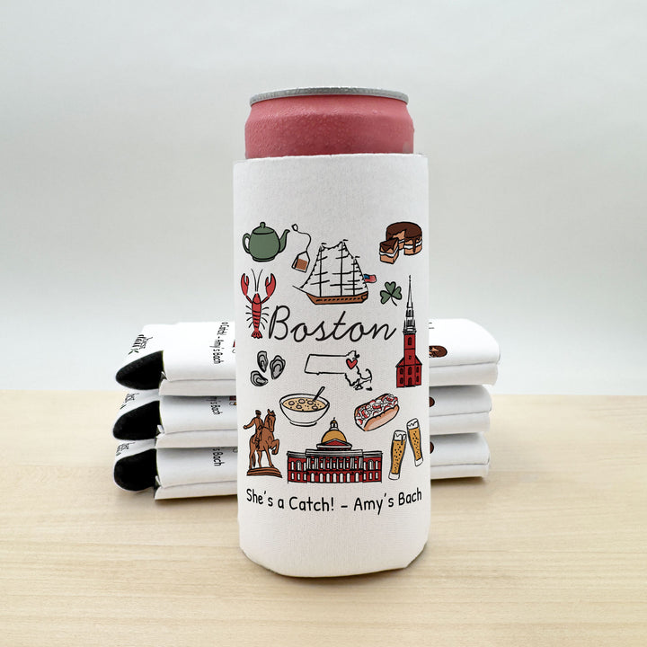 Boston Can Cooler — Personalized Bachelorette Party Can Cooler