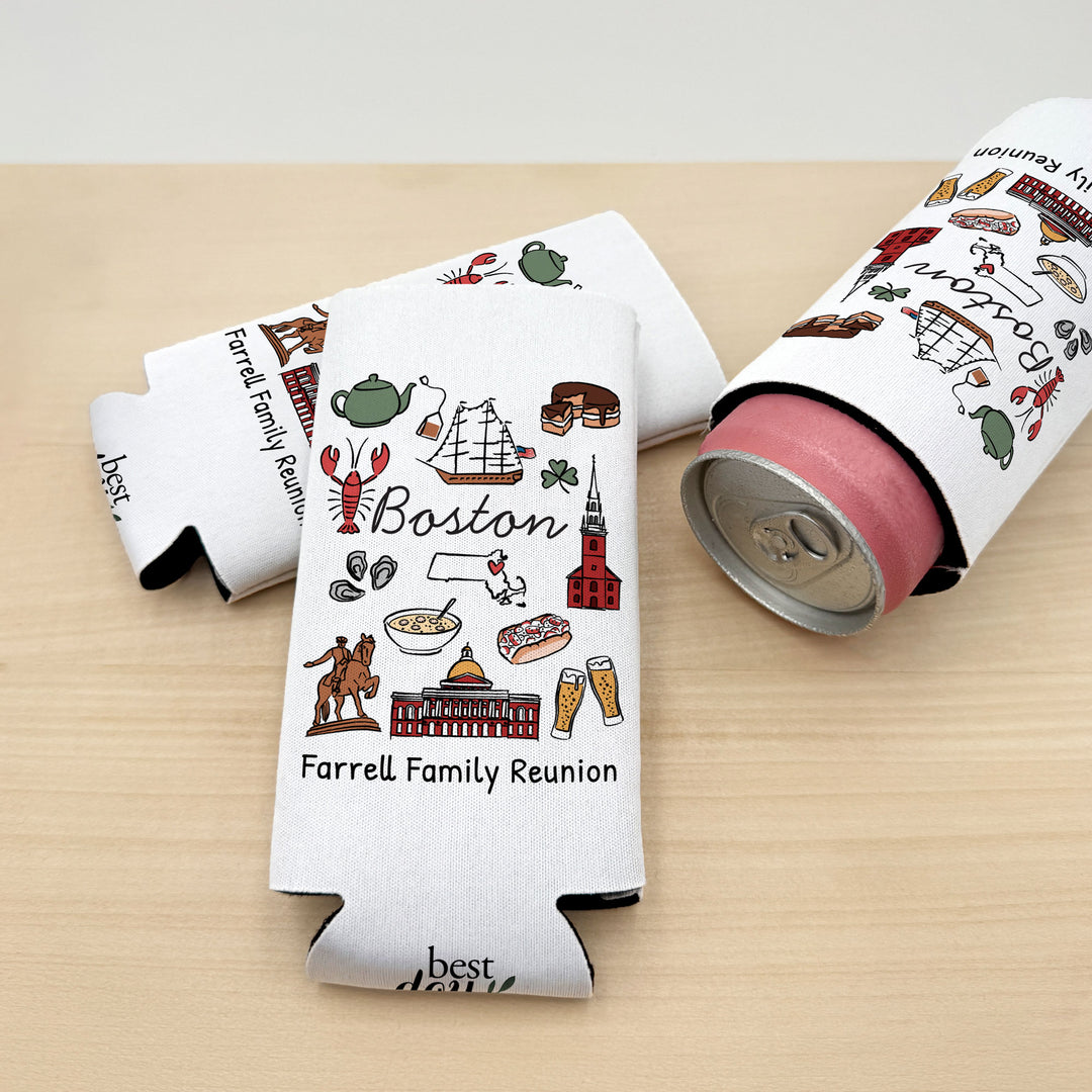 Boston Can Cooler — Personalized Bachelorette Party Can Cooler
