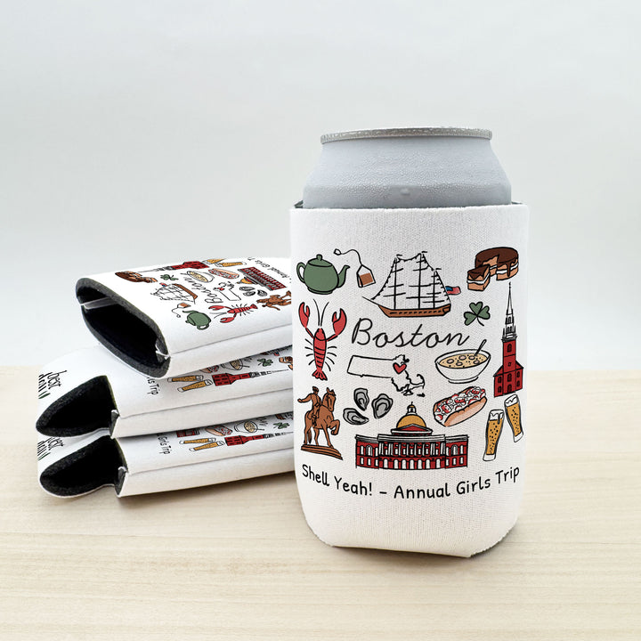 Boston Can Cooler — Personalized Bachelorette Party Can Cooler