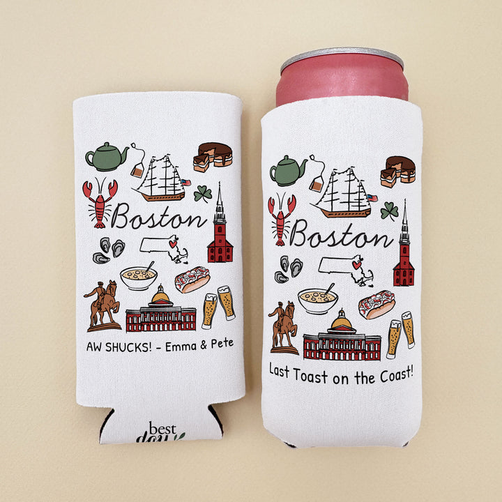 Boston Can Cooler — Personalized Bachelorette Party Can Cooler
