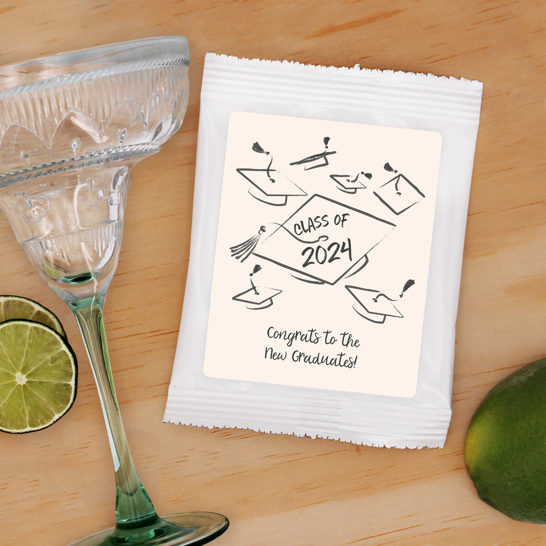 Margarita Graduation Favors, Hand Drawn Cap Mortarboard Sketch