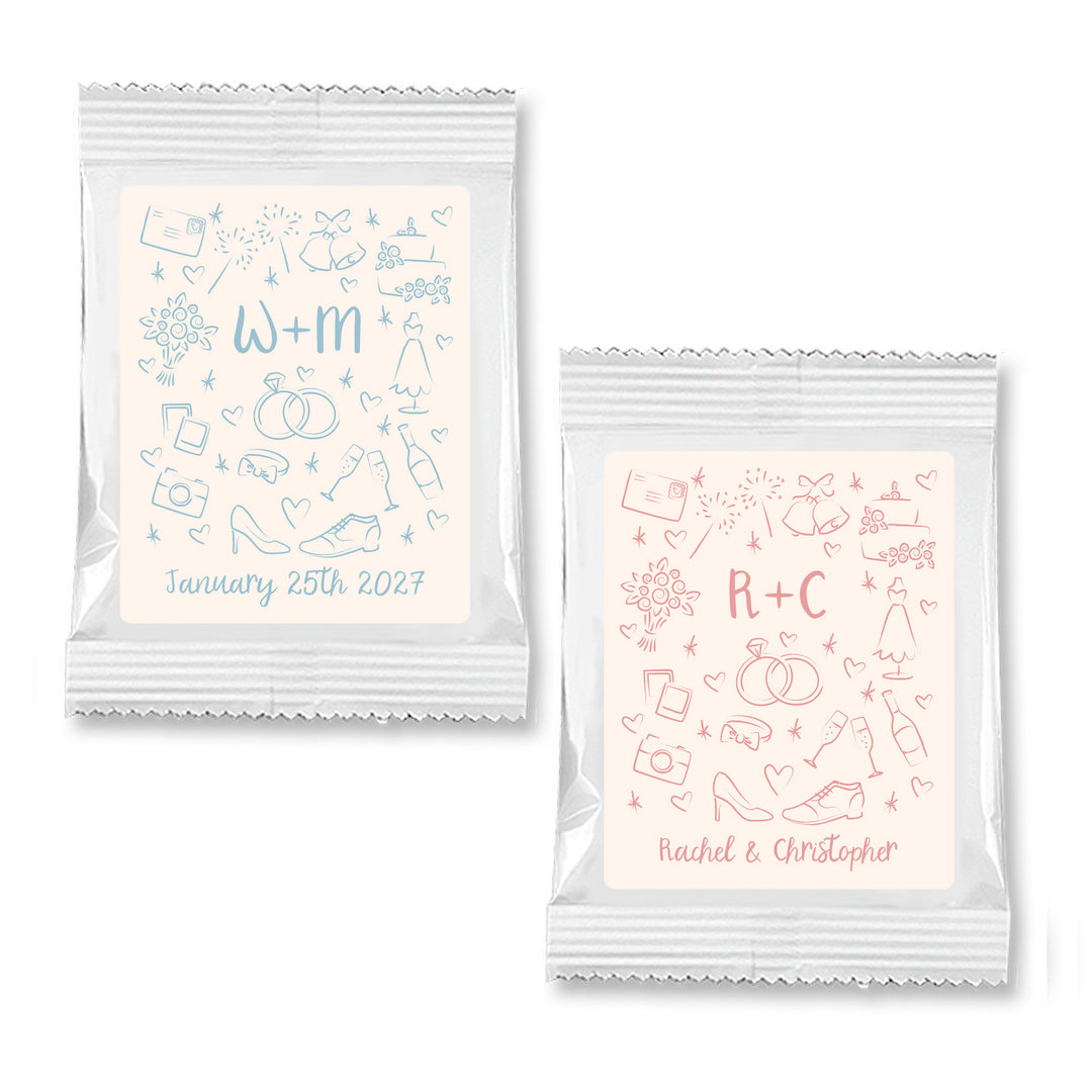 Margarita Mix Wedding Favors, Hand Drawn Wedding Icon Pattern Sketch