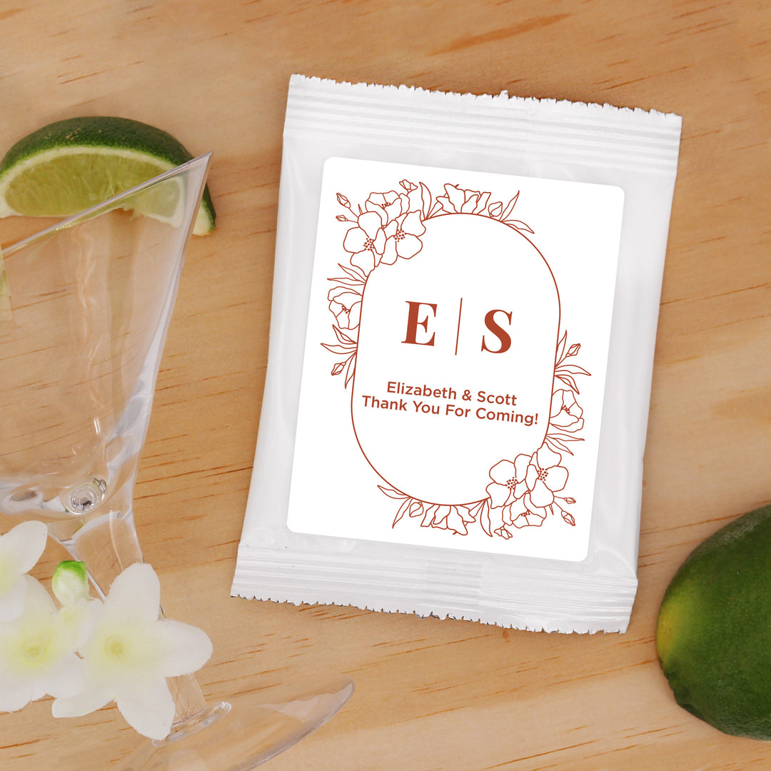 Margarita Mix Wedding Favors, Floral Line Drawing