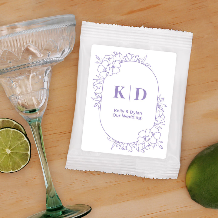 Margarita Mix Wedding Favors, Floral Line Drawing