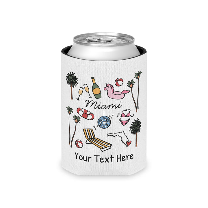 Miami Can Cooler — Personalized Bachelorette Party Can Cooler