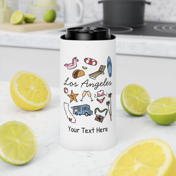 Los Angeles Can Cooler — Personalized Bachelorette Party Can Cooler