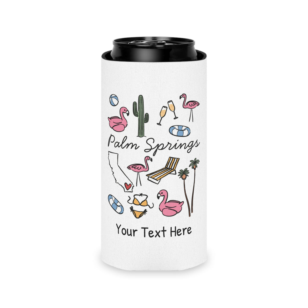 Palm Springs Can Cooler — Personalized Bachelorette Party Can Cooler