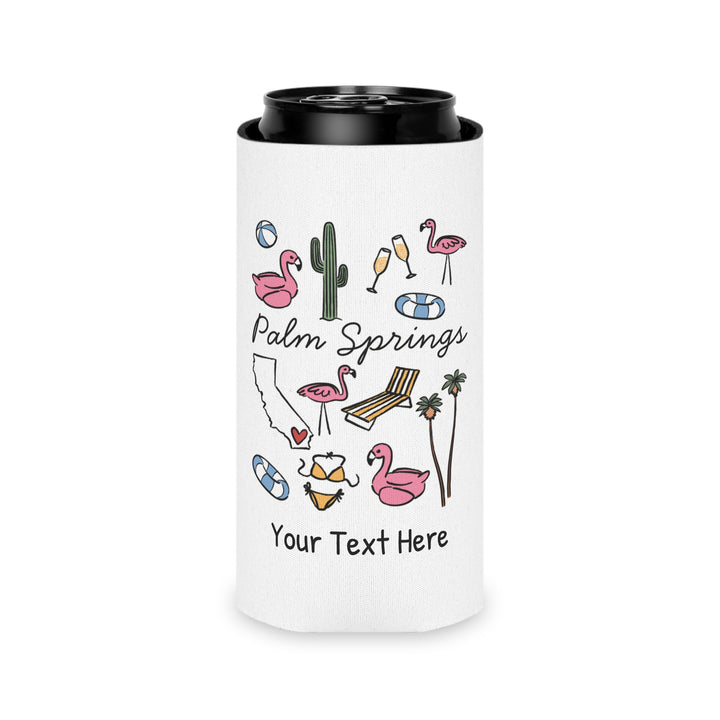 Palm Springs Can Cooler — Personalized Bachelorette Party Can Cooler