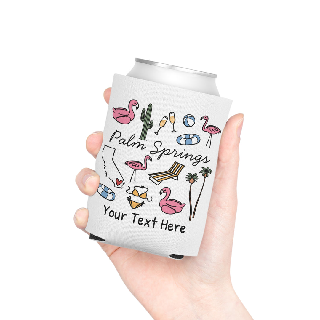Palm Springs Can Cooler — Personalized Bachelorette Party Can Cooler