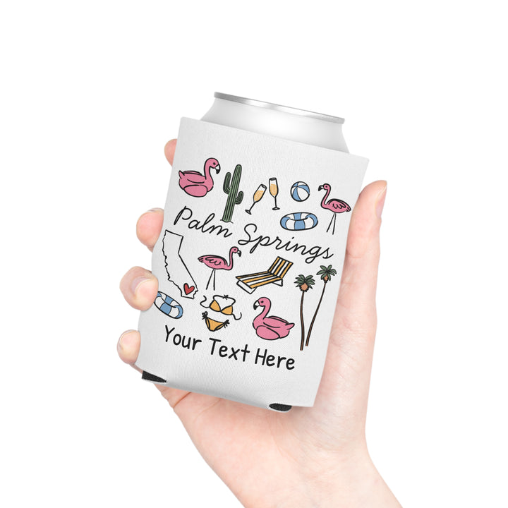 Palm Springs Can Cooler — Personalized Bachelorette Party Can Cooler