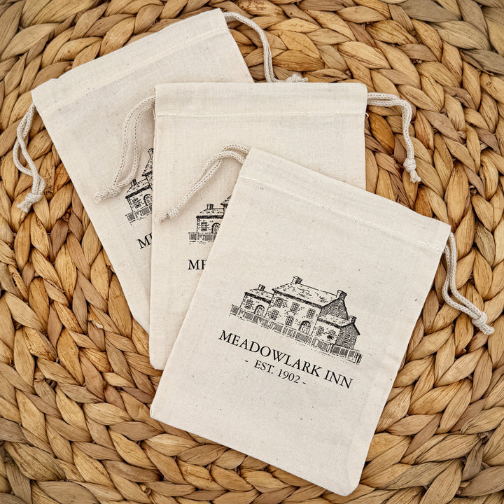 Custom Cotton Bags, Corporate Mini Drawstring Totes, Custom Logo Totes, Personalized Totes, Printed Corporate Gift Bag, 5" x 7"