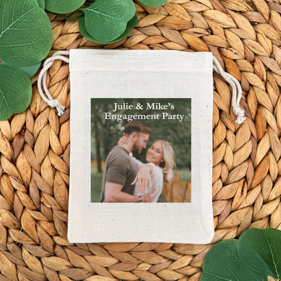 Create Your Own Wedding Favor Bags, Custom Mini Drawstring Tote Bag, Hangover Kit, Wedding Favor for Guests, Printed 5" x 7" Bag