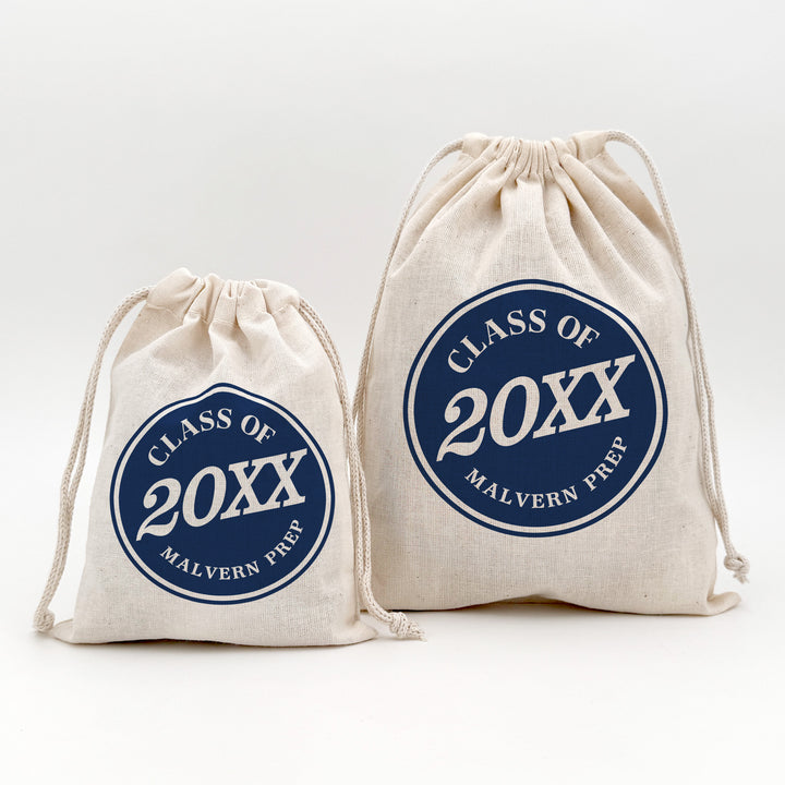 Malvern Prep Graduation, Class of 20XX Badge, Drawstring Bags