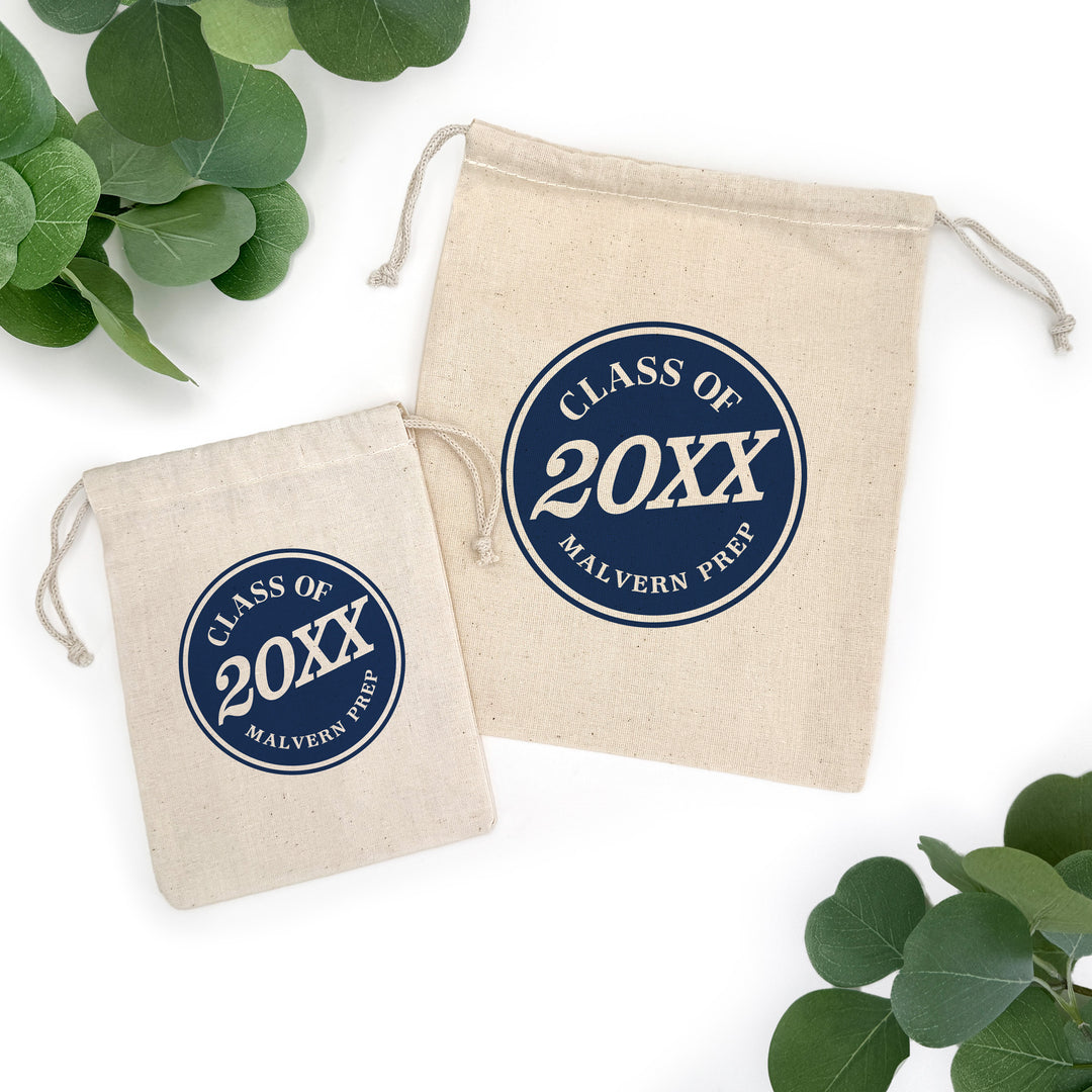 Malvern Prep Graduation, Class of 20XX Badge, Drawstring Bags