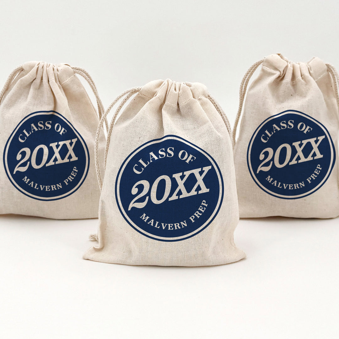 Malvern Prep Graduation, Class of 20XX Badge, Drawstring Bags