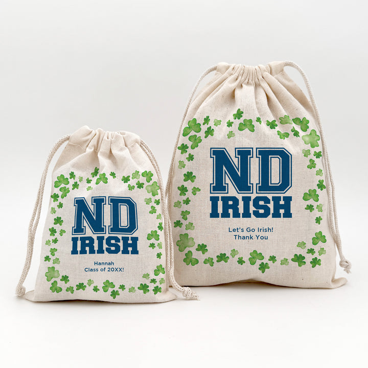 ND Irish, Personalized Drawstring Bags