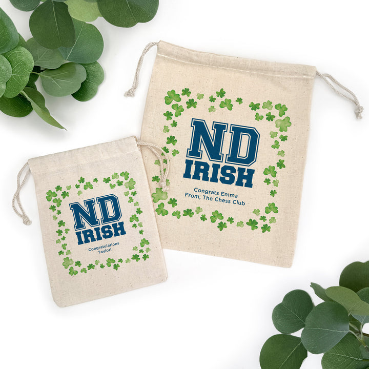 ND Irish, Personalized Drawstring Bags