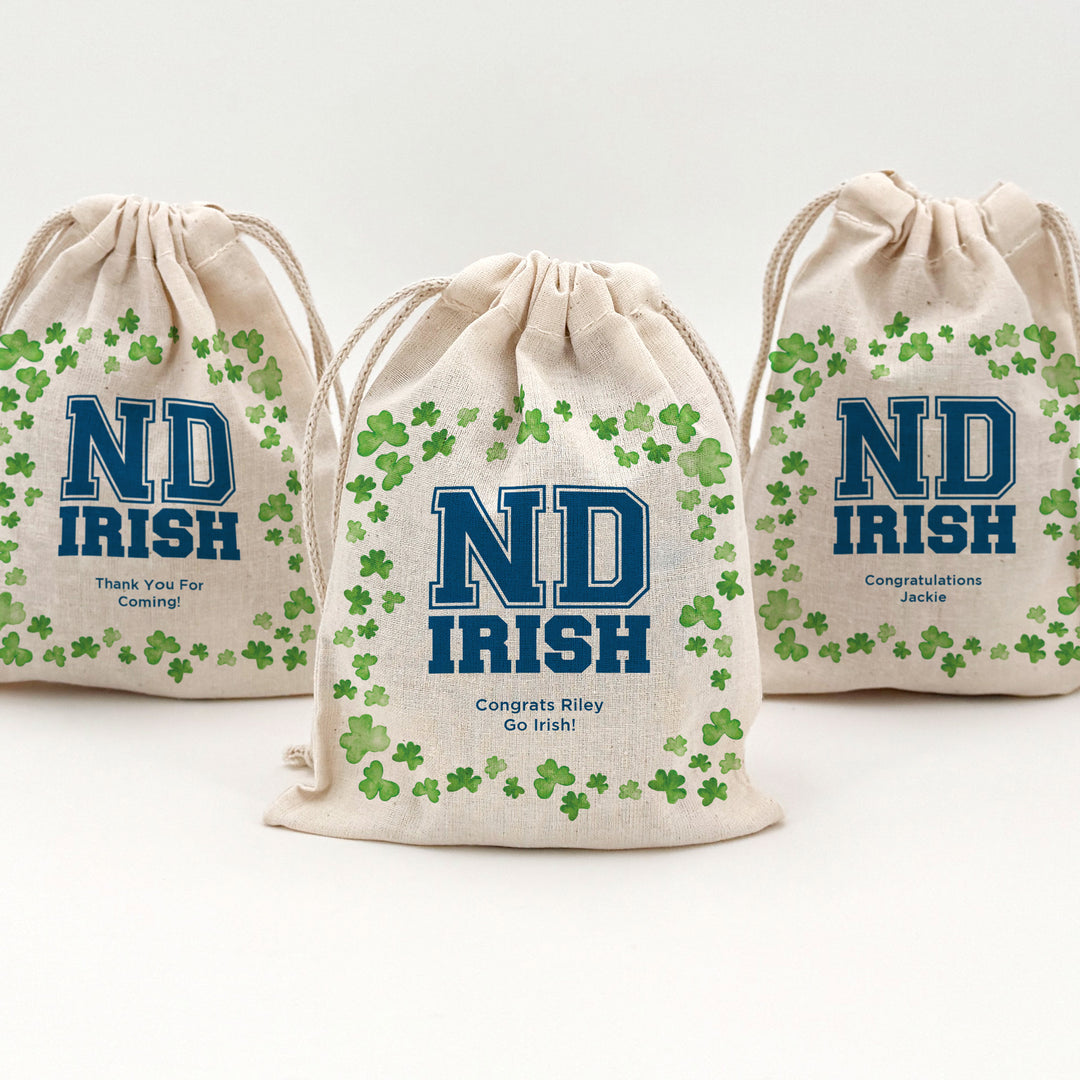 ND Irish, Personalized Drawstring Bags